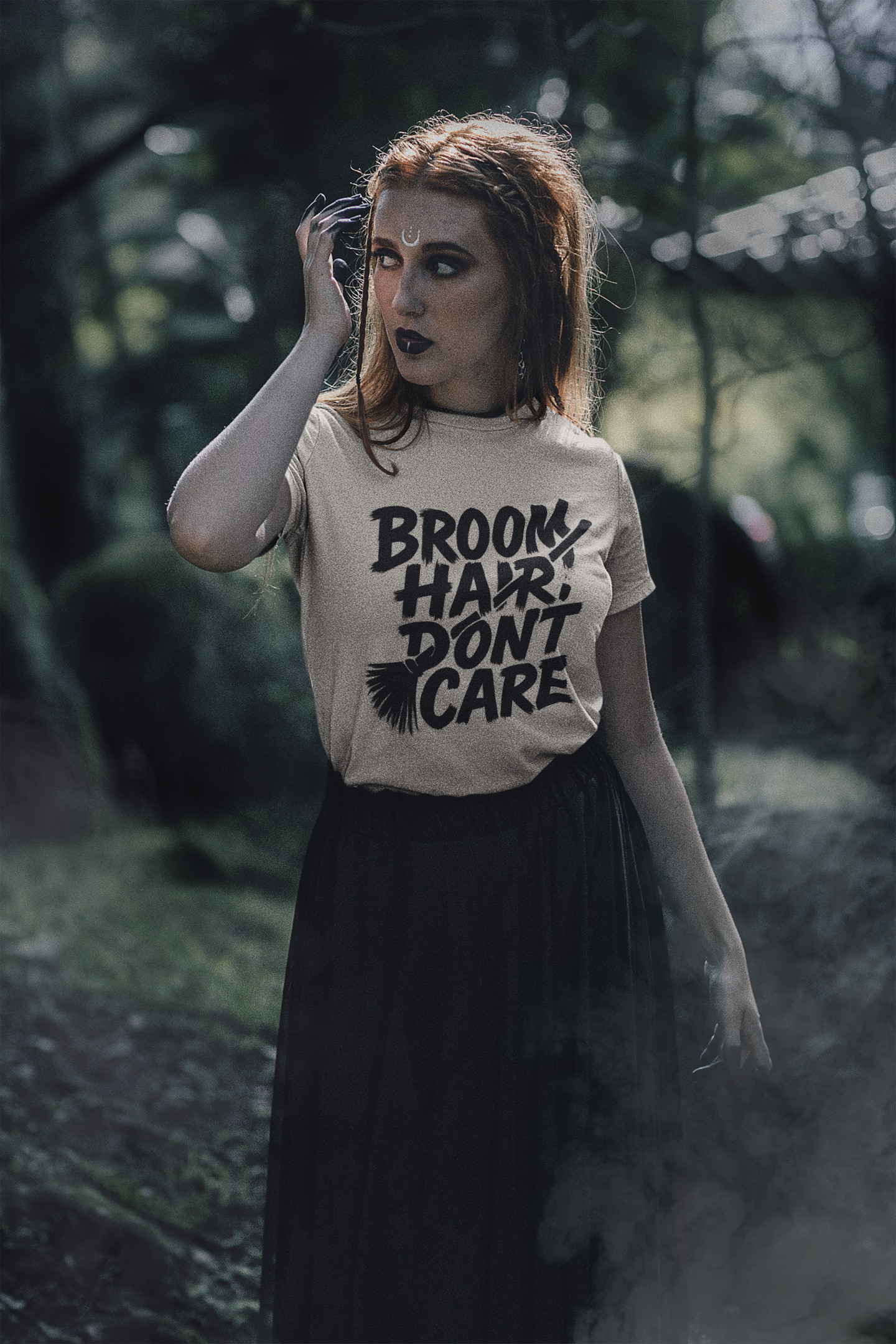 Broom Hair, Don't Care Halloween T-Shirt