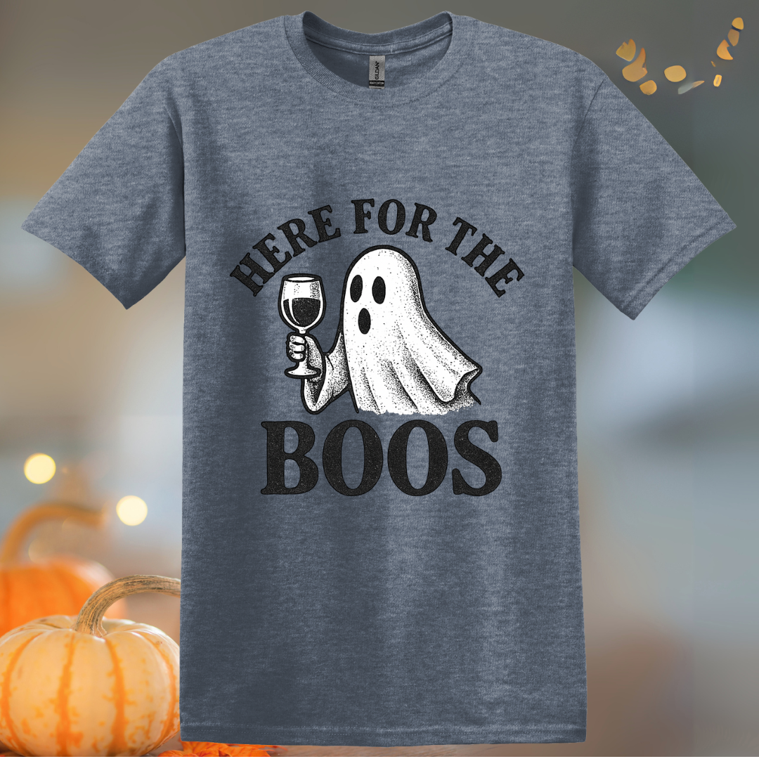 Here for the Boos Wine Halloween T-Shirt