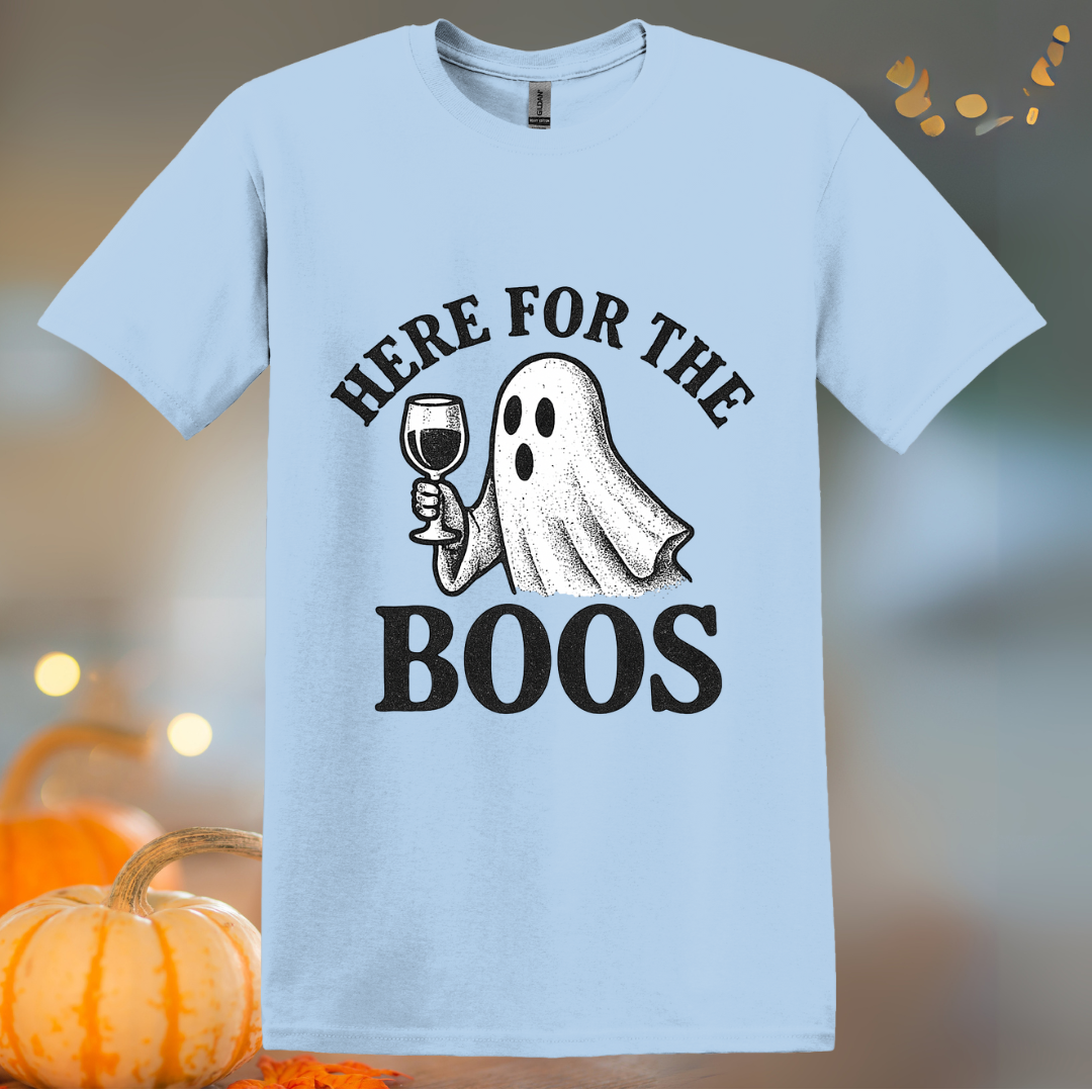 Here for the Boos Wine Halloween T-Shirt