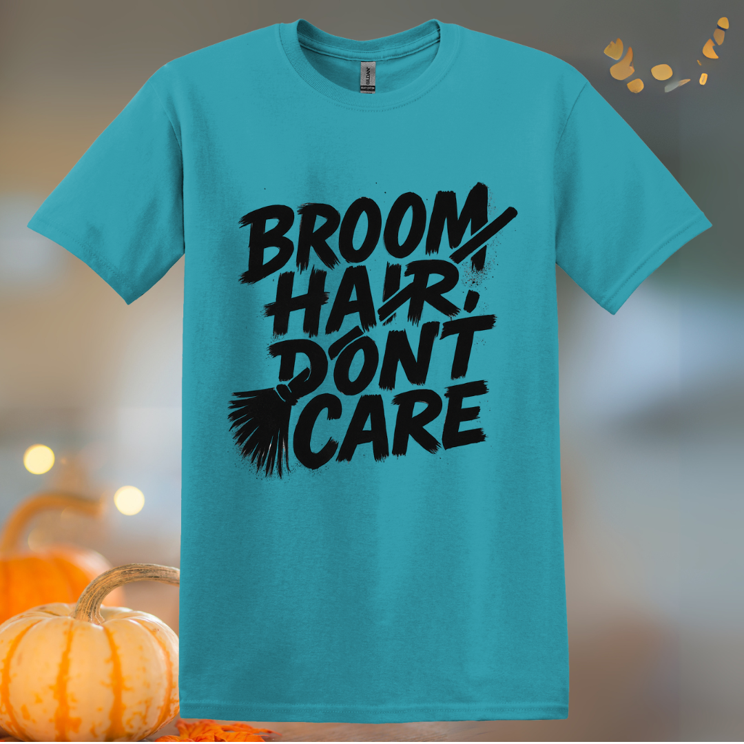 Broom Hair, Don't Care Halloween T-Shirt