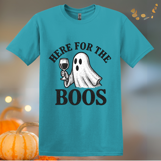 Here for the Boos Wine Halloween T-Shirt